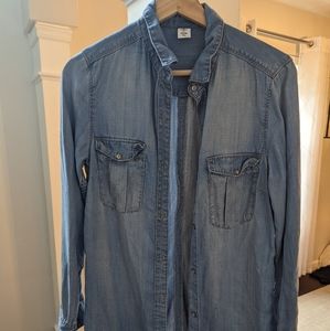 &DENIM Women's denim dress, button up with pockets, size small